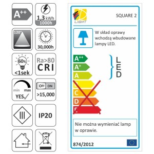 OPRAWA LED SQUARE2 NEUTRALNY 1,5W