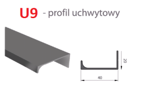 LISTWA UCHWYT CZARNY POŁYSK LU-15 (2,5M)