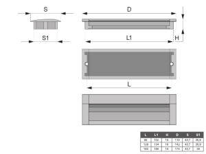 UCHWYT UM010G6/G6 ALU-ALU L-128