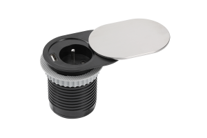 PRZEDŁUŻACZ  60 SLIDE + USB INOX