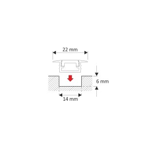 PROFIL LED  INLINEM WPUSZCZANY 3METRY+MLECZ.KLOSZ