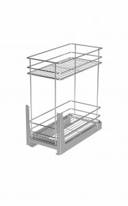 Kosz Cargo 60, 2-poziomowe, Srebrny, Mocowanie Dolne, Cichy Domyk