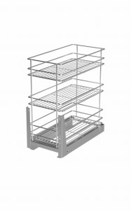 Kosz Cargo 40, 3-poziomowe, Chrom, Mocowanie Dolne, Cichy Domyk