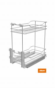 Kosz Cargo 40, 2-poziomowe, Chrom, Mocowanie Dolne BLUM, Cichy Domyk