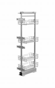 Kosz Cargo Wysokie Nomet Maxi szer. 30, 4-Półkowa, Srebrny, Wysokość (1410-1710)