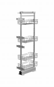 Kosz Cargo Wysokie Nomet Maxi szer. 30, 4-Półkowa, Chrom, Wysokość (1410-1710)