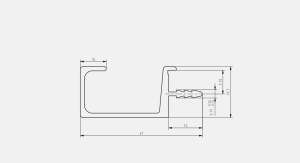 Uchwyt sztangowy aluminiowy UKW7 Kolor aluminium 350 cm GTV