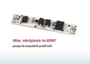 WYŁĄCZNIK DO PROFILI LED DOTYK Z PODŚWIETLENIEM 