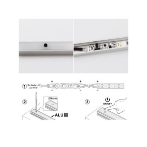 WYŁĄCZNIK DOTYK MS60 DO PROFILI LED + PRZEWÓD