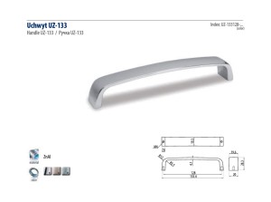 UCHWYT UZ-133128-06 INOX L-128