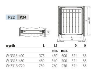 WIESZAK NA SPODNIE+RAMKA L-480 P24