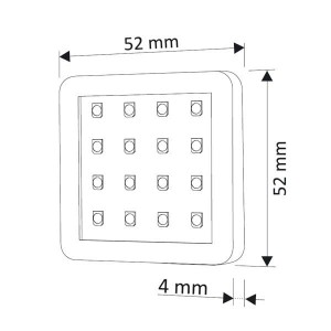 OPRAWA LED SQUARE2 CIEPŁY 1,5W