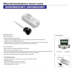 WYŁACZNIK 230V + SENSOR CZARNY GTV