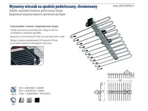 WYSUWNY WIESZAK NA SPODNIE PODWIESZANY GTV