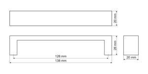 UCHWYT UA59R30/128 CZARNY POŁYSK