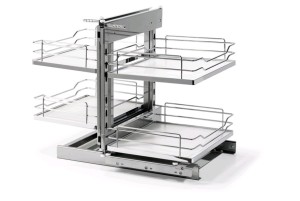 Kosz cargo do szafki narożnej z pełnym dnem NOMET Magic Corner Supreme 1200 lewy/prawy chrom