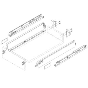 TB 500 54 BOK SZUFLADY SZARY (R+L) + ZAŚL.