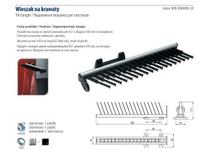 WIESZAK NA KRAWATY CZARNY GTV